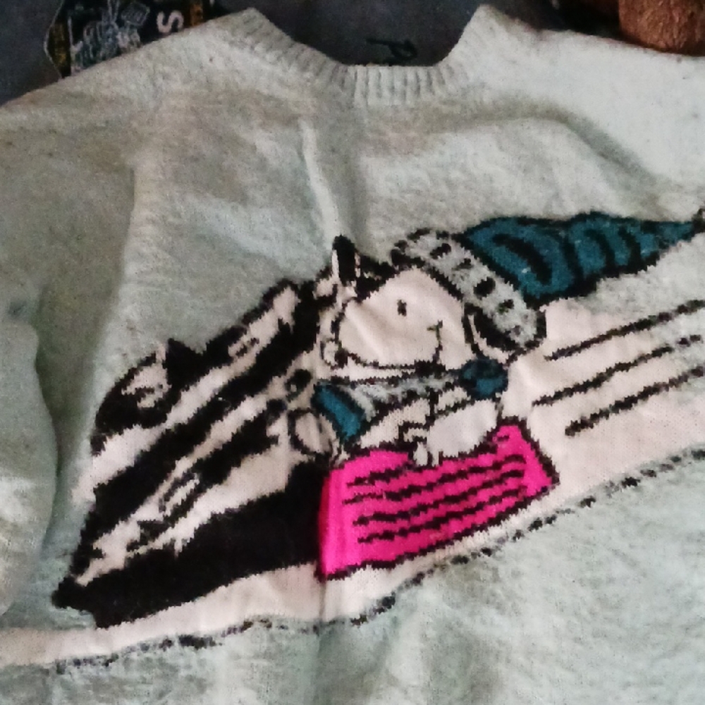 Justice Snoopy Sweater in Soft Blue